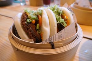 Panko aubergine bao  at Wabi-Sabi Bay in Paignton