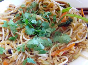 Awesome stir-fried rice noodles at Loving Hut Thien Dang in Seoul