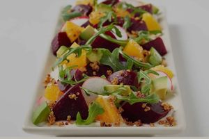 Beets, avocado, garbanzo beans, green medley salad at The Bullfish Bistro in Baton Rouge