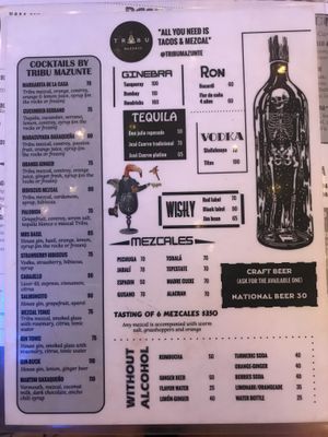 Menú de bebidas  at Tribu Mazunte in Mazunte