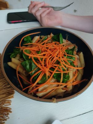 Vegan pasta at Tribu Mazunte in Mazunte