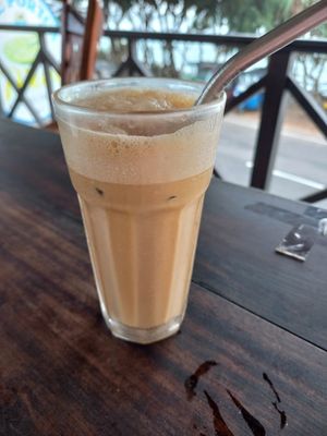 Iced coffee with coconut milk (100 rupees extra) at Blue Portch Surf View in Ahangama