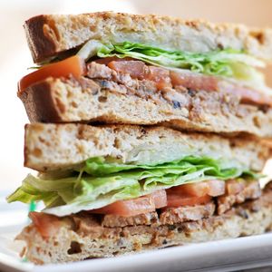 Our TLT (Tempeh, Lettuce and tomato) with our herb aioli on wheat  at Flatbelly Veg - Food Truck in Erdenheim