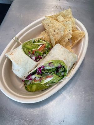 Guac + Veggie Wrap at Flatbelly Veg - Food Truck in Erdenheim