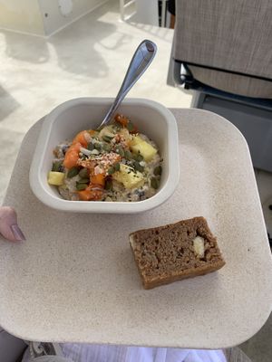 Overnight oats, fruit, banana bread  at Fair Wind in Kailua Kona