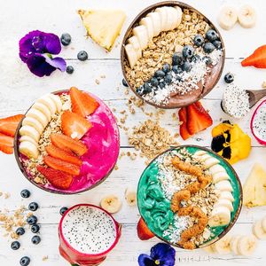 Acai, Dragon, and Ocean Bowls at Malama Cafe in Carolina Beach