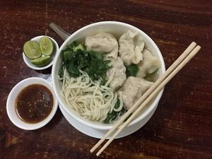 Noodle Dumpling Soup at Ecran Dumplings in Phnom Penh