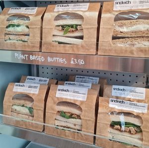 All the sandwiches are vegan, they change every week and are in Thursday to Monday at Plentiful Wholefoods in Ramsbottom