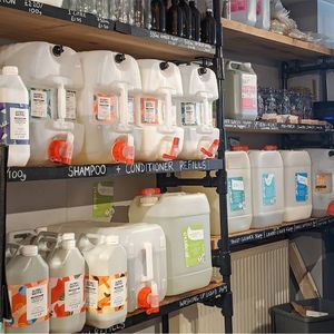 There's refills for cleaning products, haircare/body wash, and food bits like lentils & chickpeas, TVP, nutritional yeast, spices and loads more at Plentiful Wholefoods in Ramsbottom