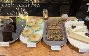 Gluten free chocolate cake, mince pies, protein bar and cheesecake  at The Hub and Spoke Cafe in Dunstable