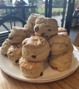 Vegan scones  at The Hub and Spoke Cafe in Dunstable