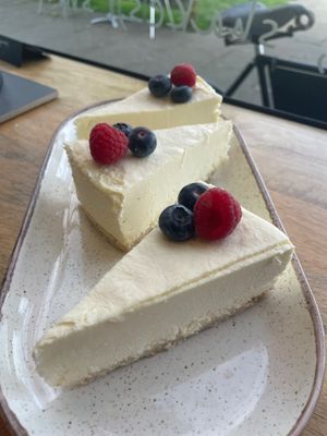 Vegan GF cheesecake at The Hub and Spoke Cafe in Dunstable