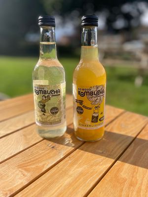 So good vegan kombucha at The Hub and Spoke Cafe in Dunstable