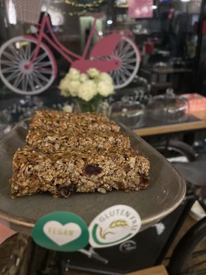 Bespoke Vegan flapjacks and protein bars  at The Hub and Spoke Cafe in Dunstable