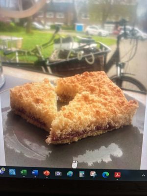 Vegan coconut tart  at The Hub and Spoke Cafe in Dunstable