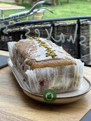Vegan lemon chia cake  at The Hub and Spoke Cafe in Dunstable