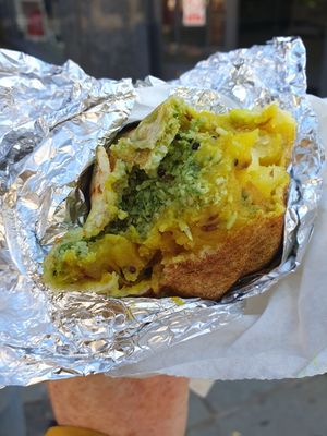 Inside the masala dosa at The Dosa in Hebden Bridge