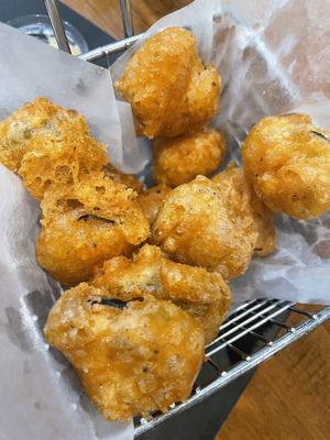 Fried pickles, ask for vegan fancy    at Drip in Hellertown