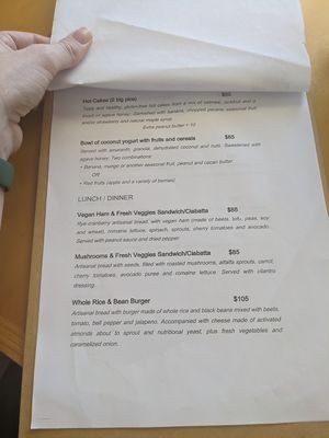 Menu at Tata Mia in Bucerias