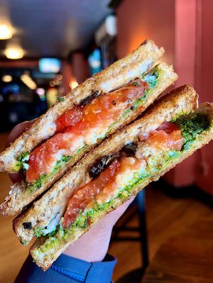 Vegan Pesto Grilled Cheese!  at Lucky's Taproom and Eatery in Dayton