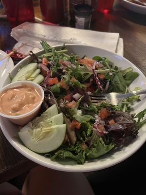 House salad with vegan 1000 island  at Lucky's Taproom and Eatery in Dayton