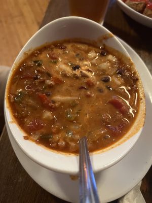 Vegan chili  at Lucky's Taproom and Eatery in Dayton