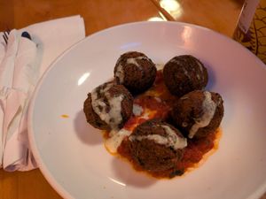Stuffed falafel balls at Lucky's Taproom and Eatery in Dayton