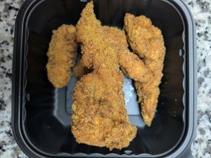 Blue oyster mushroom wings at Prone to Plants in Las Vegas