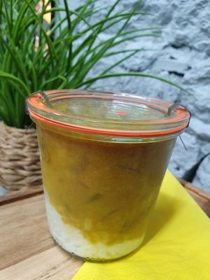 Bocal Gourmand : légumes au curry at la Luciole in Lyon