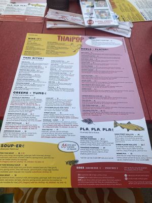 Menu, July 2025  at ThaiPop in Rochester