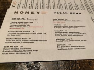 Menu  at Honey in Doylestown