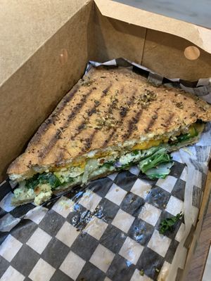 Chick’n sandwich on focaccia  #Veganuary at Imposter Cafe and Provisions  in Vancouver