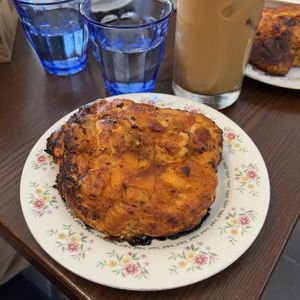 garlic/tomato/cheese bun  at Imposter Cafe and Provisions  in Vancouver