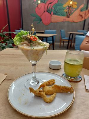 Leche de Tigre but with mushroom  at Gastronomía Vegana in Lima