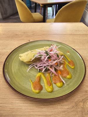 Tamalito Verde at Gastronomía Vegana in Lima