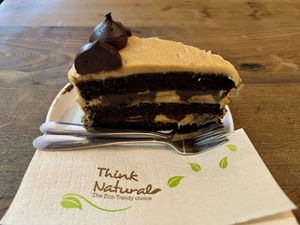 Salted caramel cake slice   at Cafe 1496 in Forres