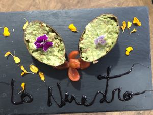 Aguacates rellenos de guacamole at Lo Nuestro in Olvera