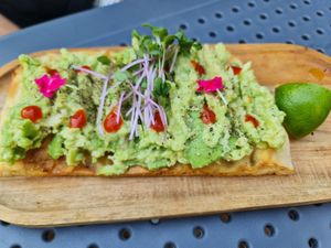 Avocado Pinsa at Rai Urban Vege in Belgrade