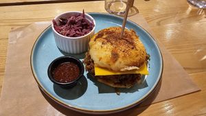 Sloppy burger at Rai Urban Vege in Belgrade