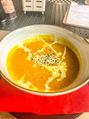 Lentil soup  at Rai Urban Vege in Belgrade