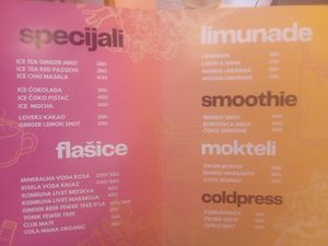 Beverage Menu 2 at Rai Urban Vege in Belgrade