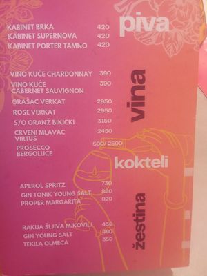 Beverage Menu 3 at Rai Urban Vege in Belgrade