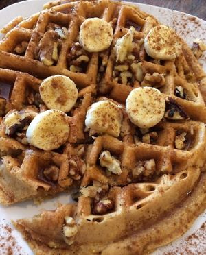 Tried the Vegan Waffle for breakfast. Oh my! at PuraVegan in St Louis