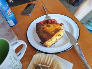Veggie quiche at Dulce Tierra in Oaxaca