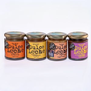 My Vegan Dulce de Leche Range, from left to right: Sea Salty, The Original, The Blondie, With Cacao. at My Vegan Dulce de Leche in Redhill