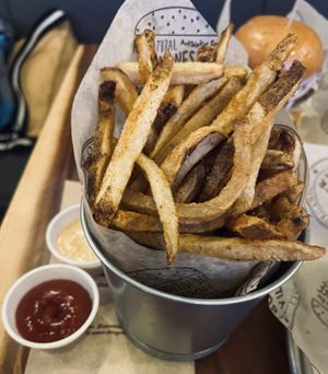   at Burger Village in Brooklyn