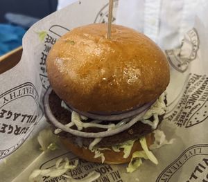   at Burger Village in Brooklyn