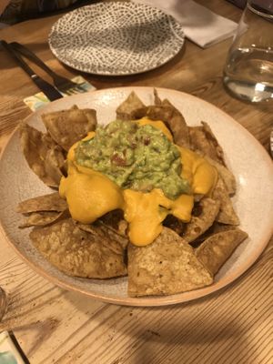 Vegan “All my lovin” totopos  at El Villa Mexico in Huesca