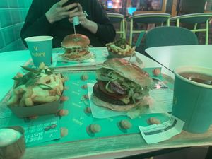 Cheesy burger with bacon and meal 2  at Vedang - green burger | P- Berg in Berlin