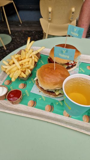 Delicious burger, the Vedang sauce sets it off! at Vedang - green burger | P- Berg in Berlin